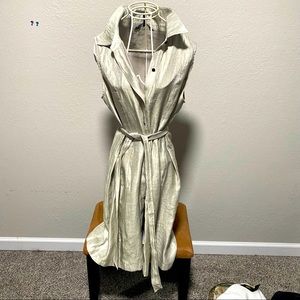 White House Black Market Button-Up Gold Dress
